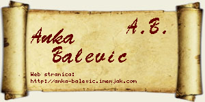Anka Balević vizit kartica